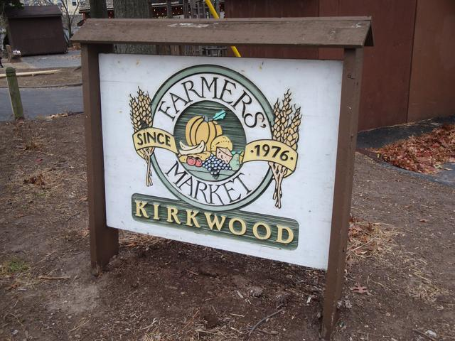 A picture of a signboard at the Kirkwood Farmers Market