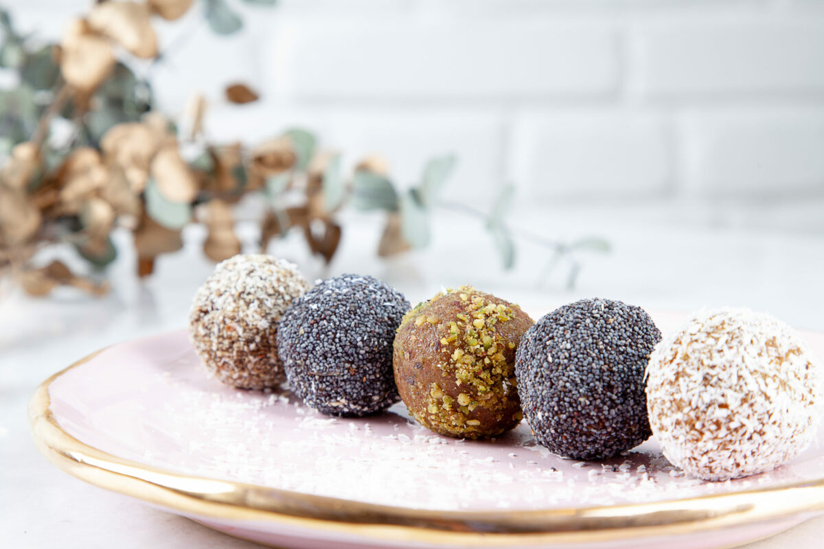 A picture of delicious gluten free sweet energy balls